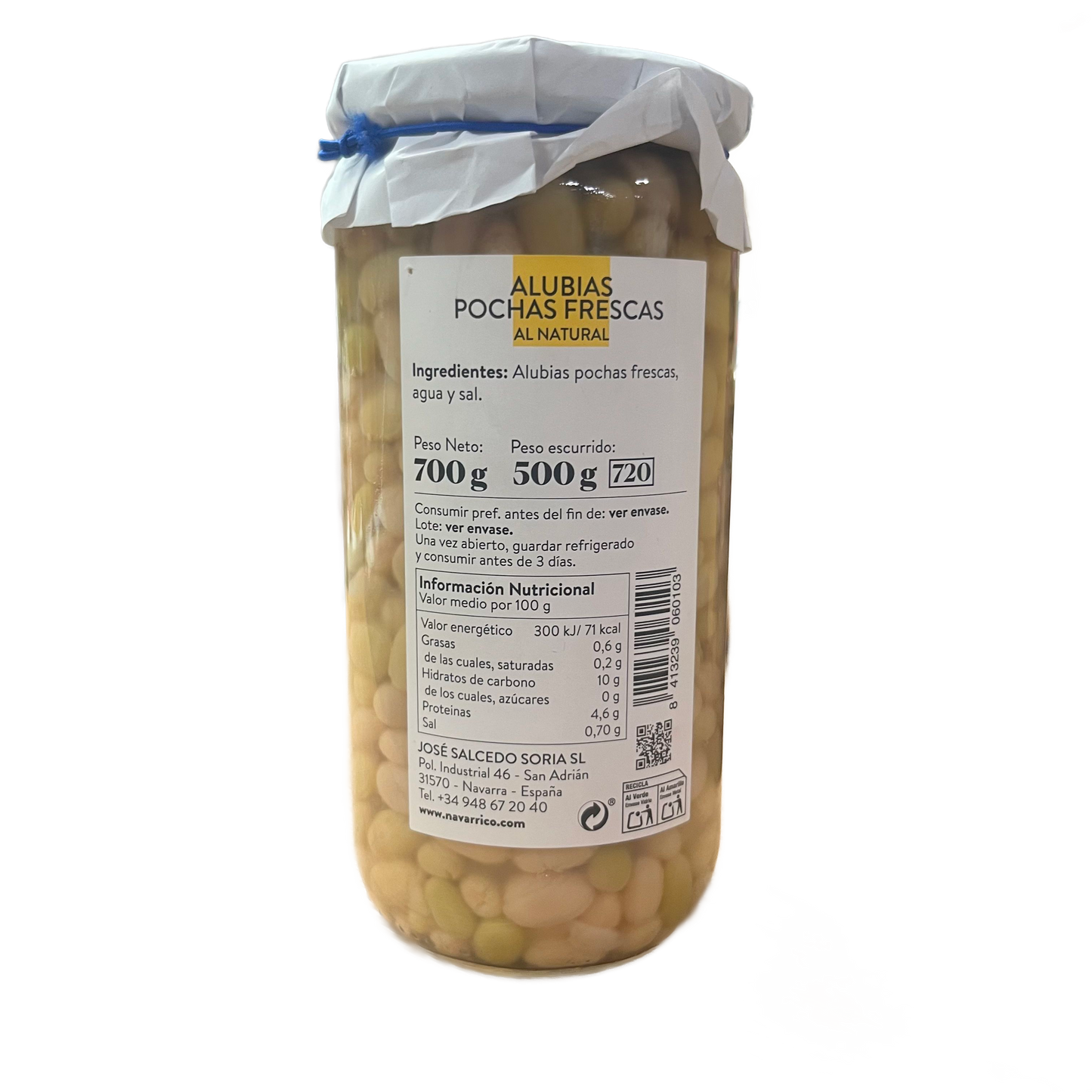 EL NAVARRICO - POCHAS FRESCAS AL NATURAL - 500g