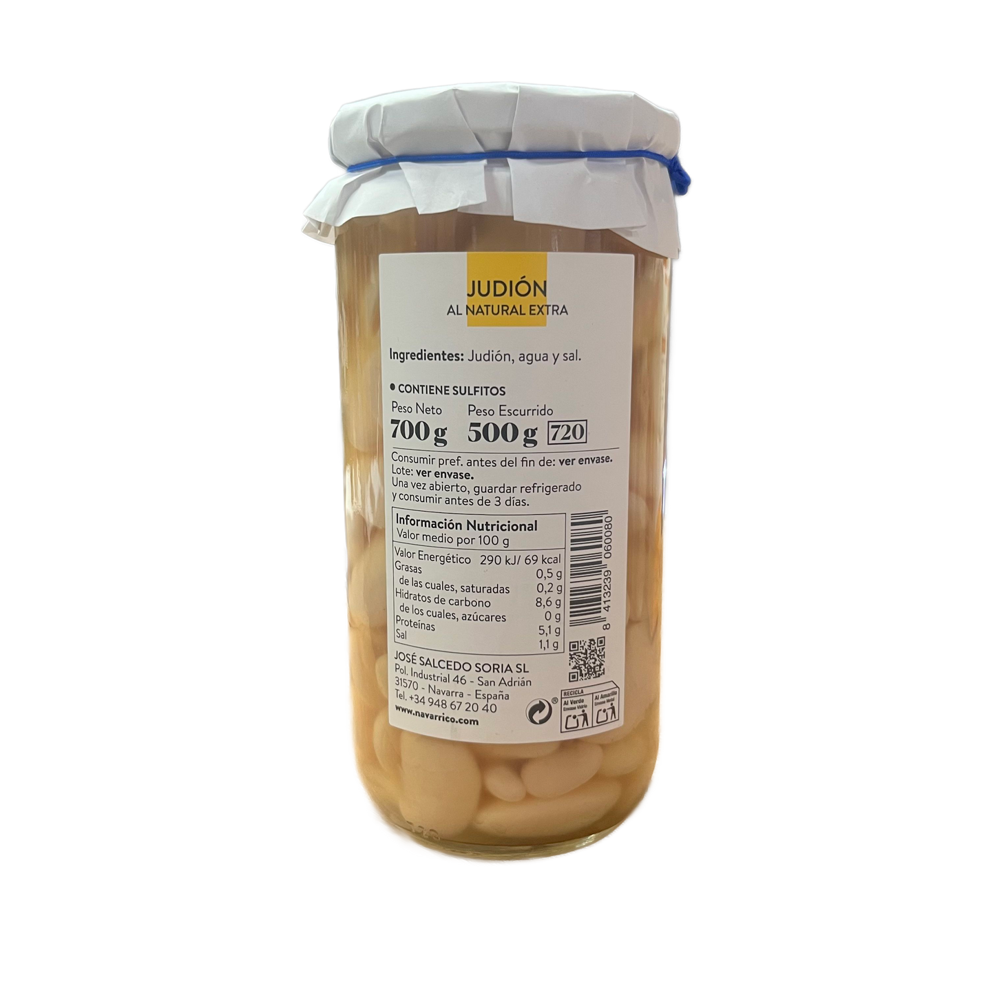 EL NAVARRICO - JUDIÓN AL NATURAL EXTRA - 700g