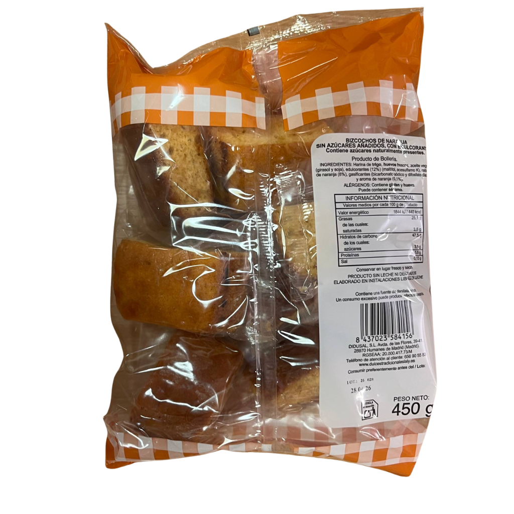 Bizcochos de Naranja Sin Azúcar y Sin Leche Laly Bakery