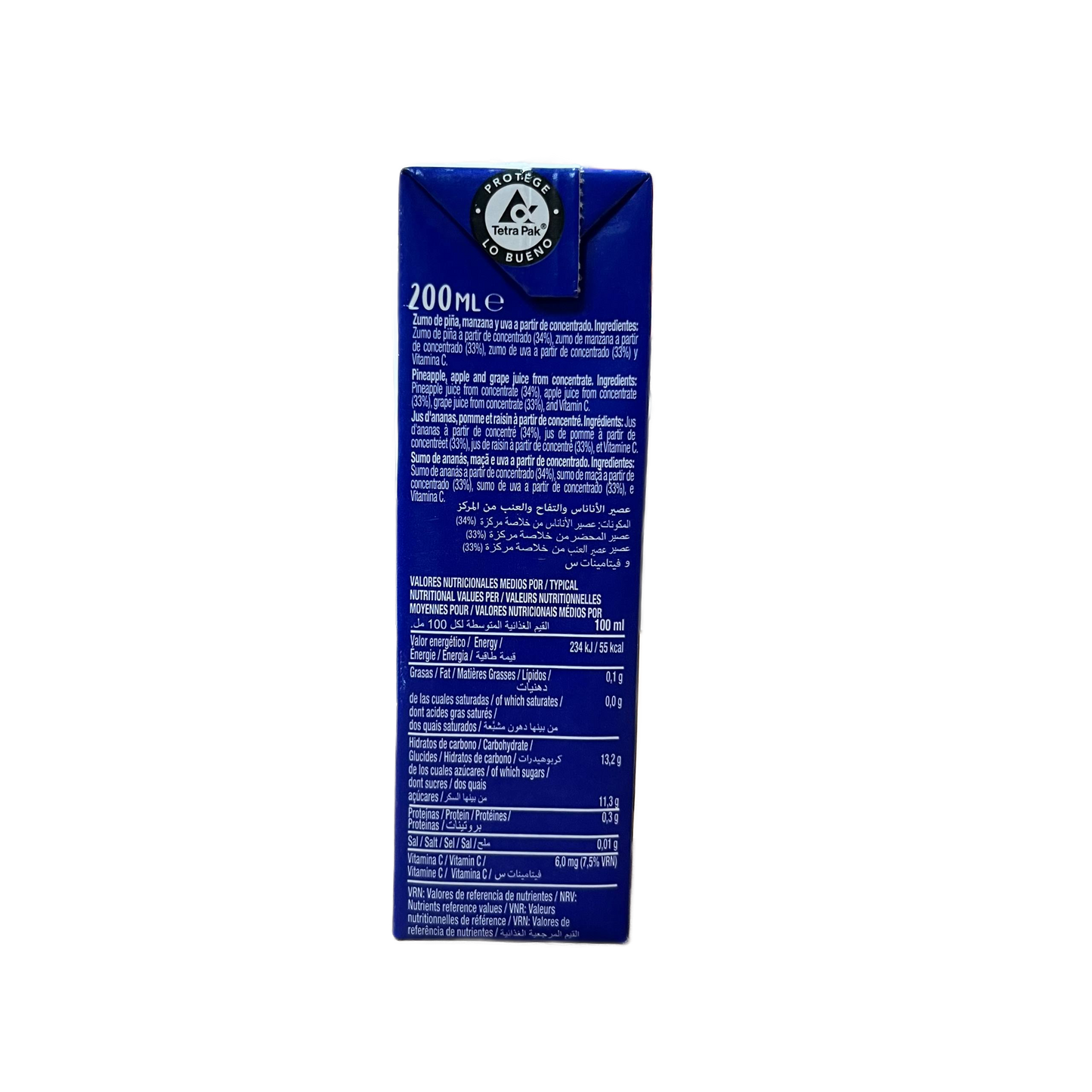 JUVER - ZUMO PIÑA, MANZANA Y UVA - 200ml