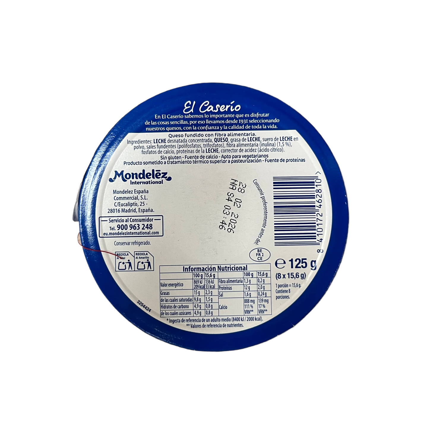 EL CASERIO - QUESO FUNDIDO EN PORCIONES - 8 UNIDADES