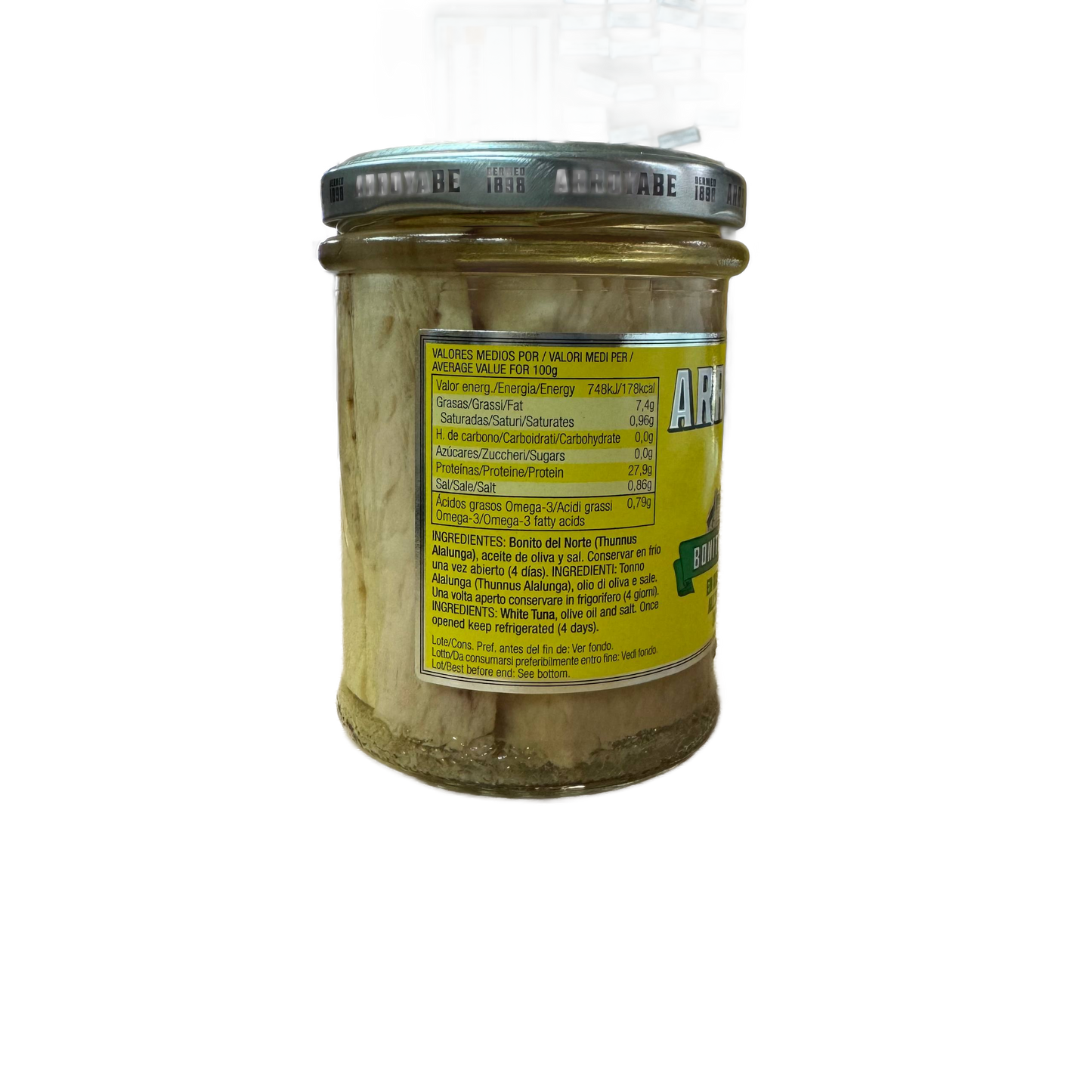 Bonito del Norte en Aceite de Oliva Arroyabe (Tarro de Cristal)