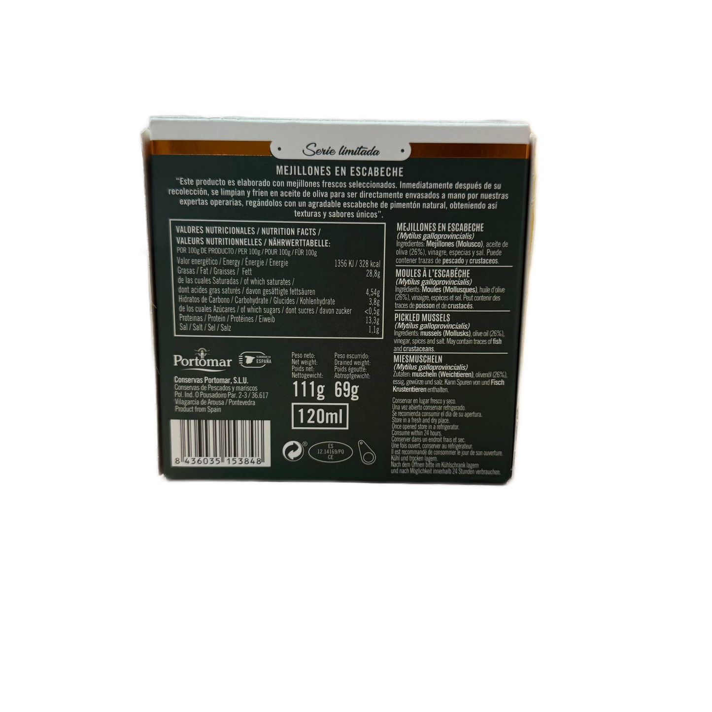 Mejillones en Escabeche 4/6 111 g | Mejillones Grandes