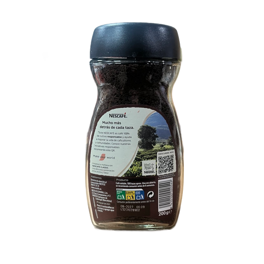 NESCAFÉ - CAFÉ SOLUBLE CLÁSICO GRANULADO NATURAL - 200g