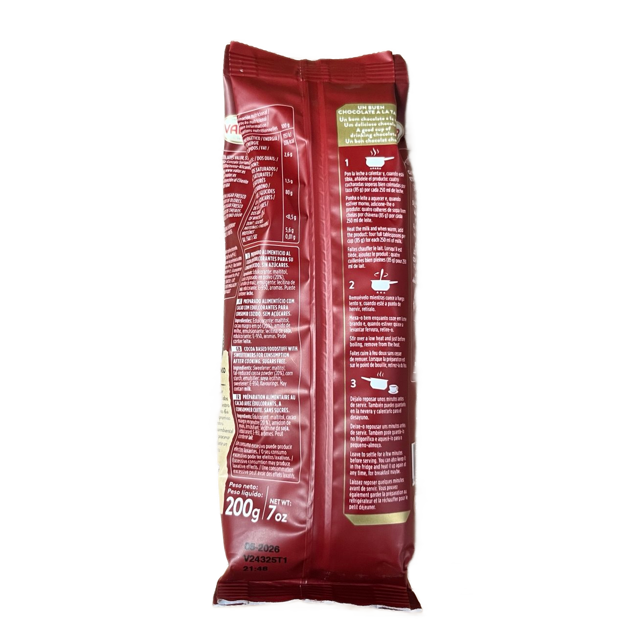 VALORCAO - CACAO SOLUBLE SIN AZÚCAR - 500ml