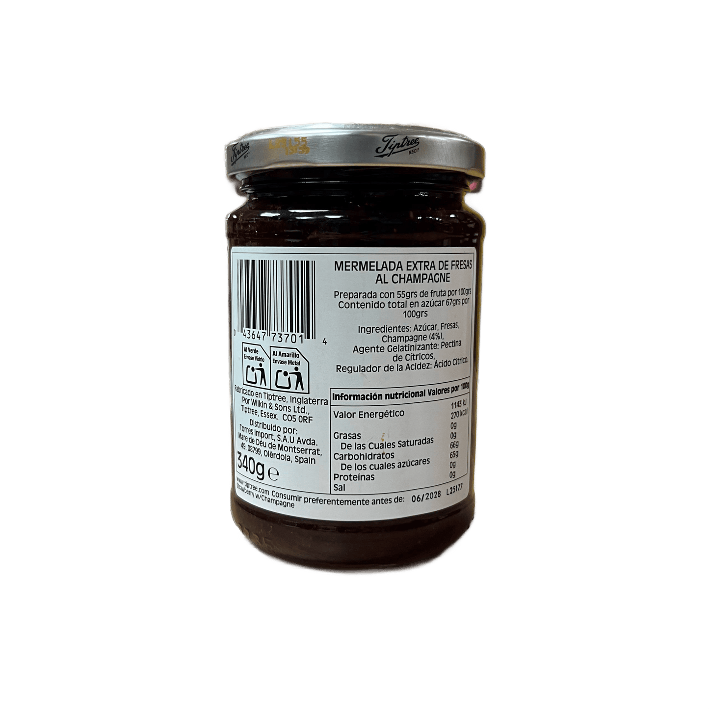 WILKIN & SONS LTD - MERMELADA EXTRA DE FRESA CON CHAMPAGNE - 340 g