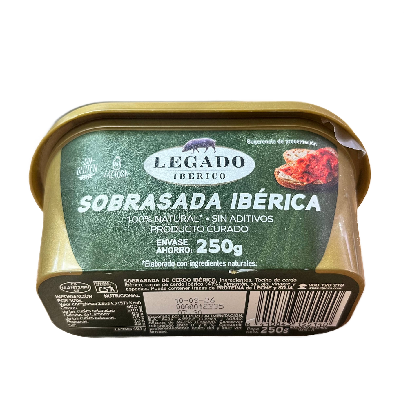 EL POZO - LEGADO IBÉRICO, SOBRASADA DE CERDO IBÉRICO - 250g