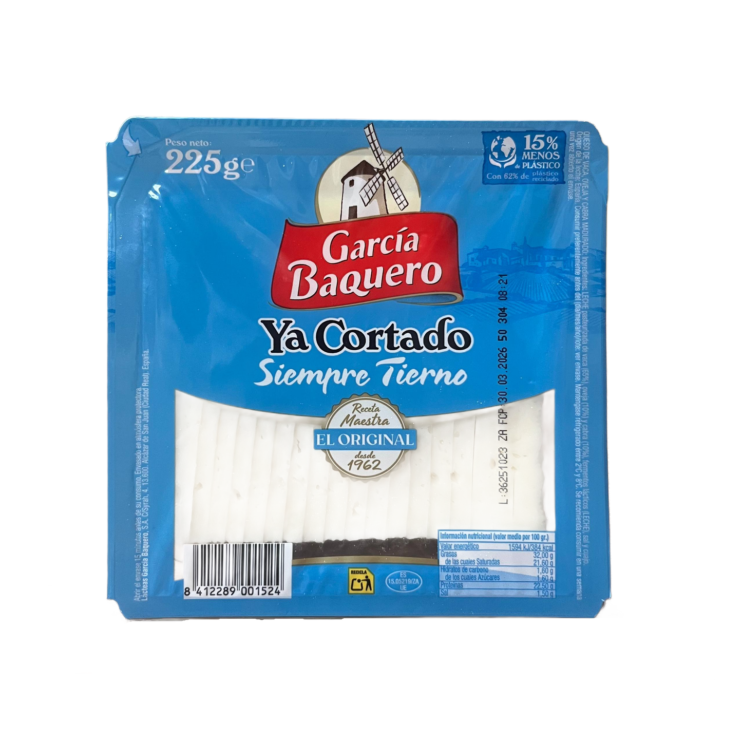 GARCÍA BAQUERO - QUESO SIEMPRE TIERNO CORTADO - 225g