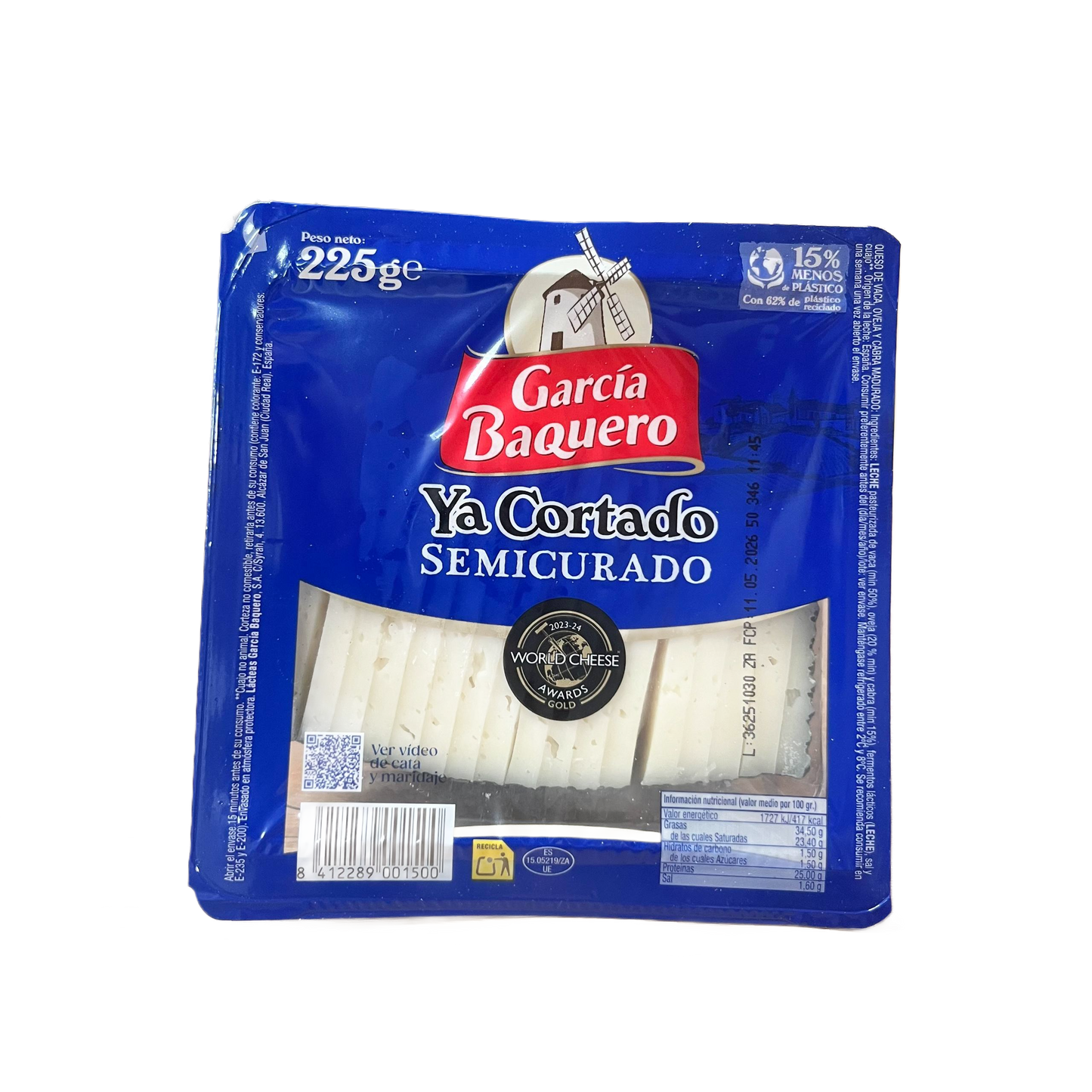GARCÍA BAQUERO - QUESO SEMICURADO YA CORTADO - 225g