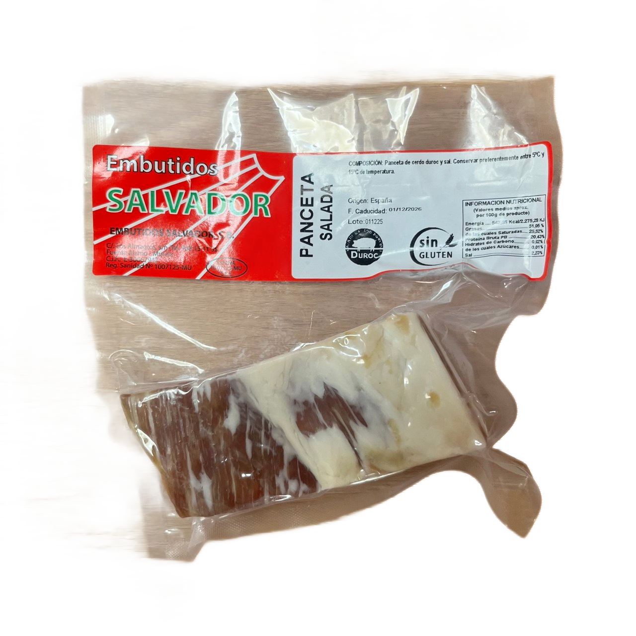 EMBUTIDOS SALVADOR - PANCETA SALADA (TOCINO)