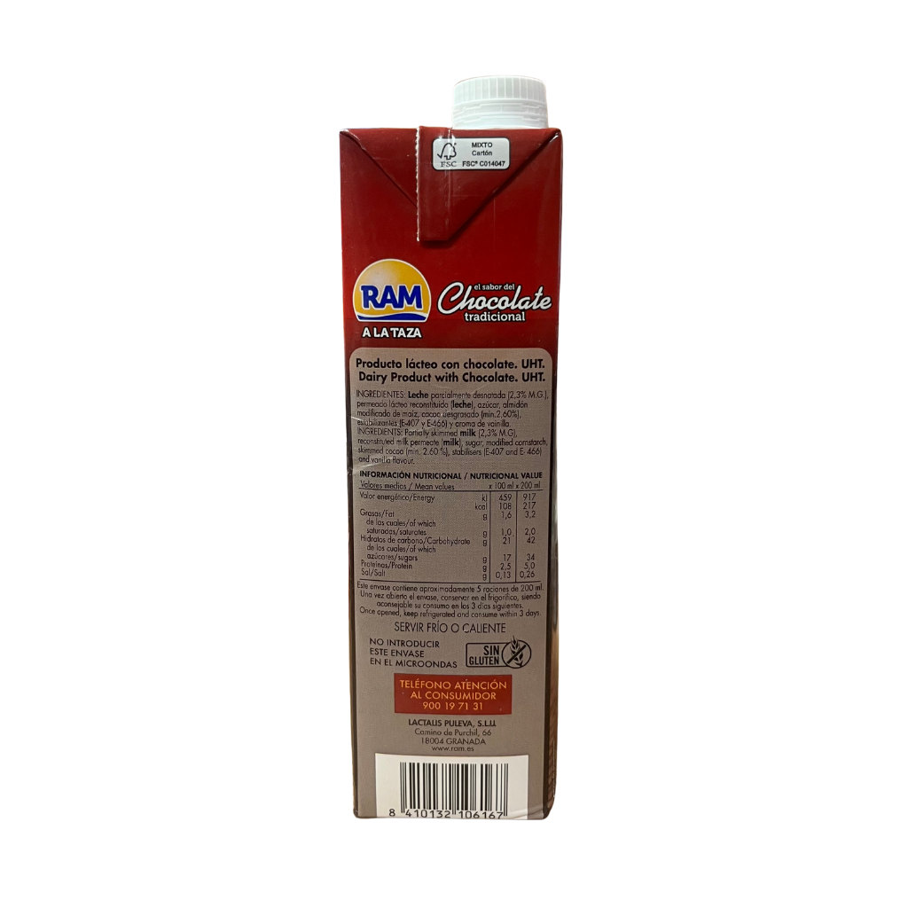 RAM - CHOCOLATE A LA TAZA TRADICIONAL - 1L