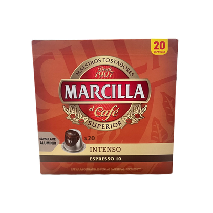 MARCILLA - CAFÉ INTENSO ESPRESSO 10 - 20 CÁPSULAS DE ALUMINIO