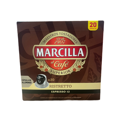 MARCILLA - CAFÉ RISTRETTO ESPRESSO 12 - 20 CÁPSULAS DE ALUMINIO