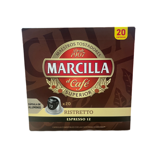 MARCILLA - CAFÉ RISTRETTO ESPRESSO 12 - 20 CÁPSULAS DE ALUMINIO