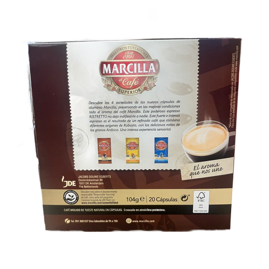 MARCILLA - CAFÉ RISTRETTO ESPRESSO 12 - 20 CÁPSULAS DE ALUMINIO