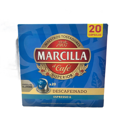 MARCILLA - CAFÉ DESCAFEINADO ESPRESSO 6 - 20 CÁPSULAS DE ALUMINIO