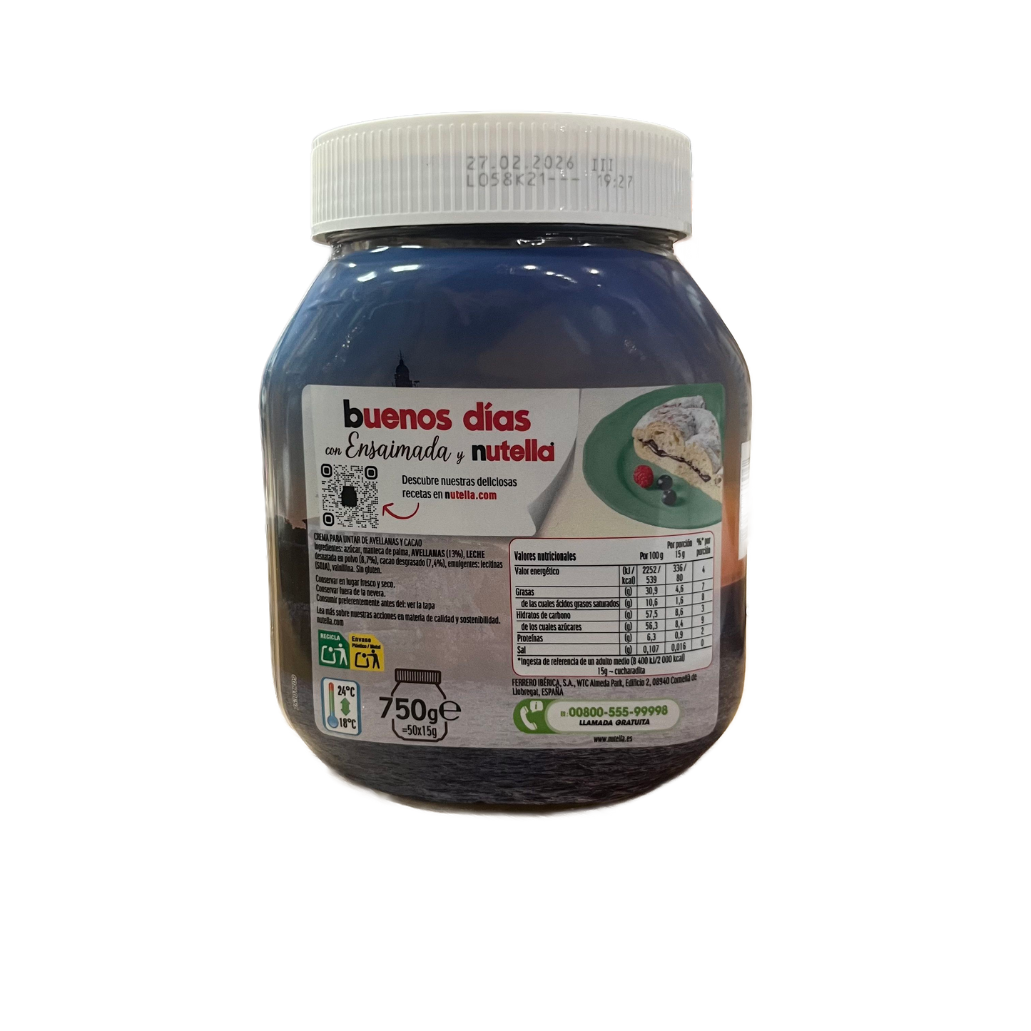 NUTELLA - BUENOS DÍAS ENSAIMADA CON NUTELLA - 750g