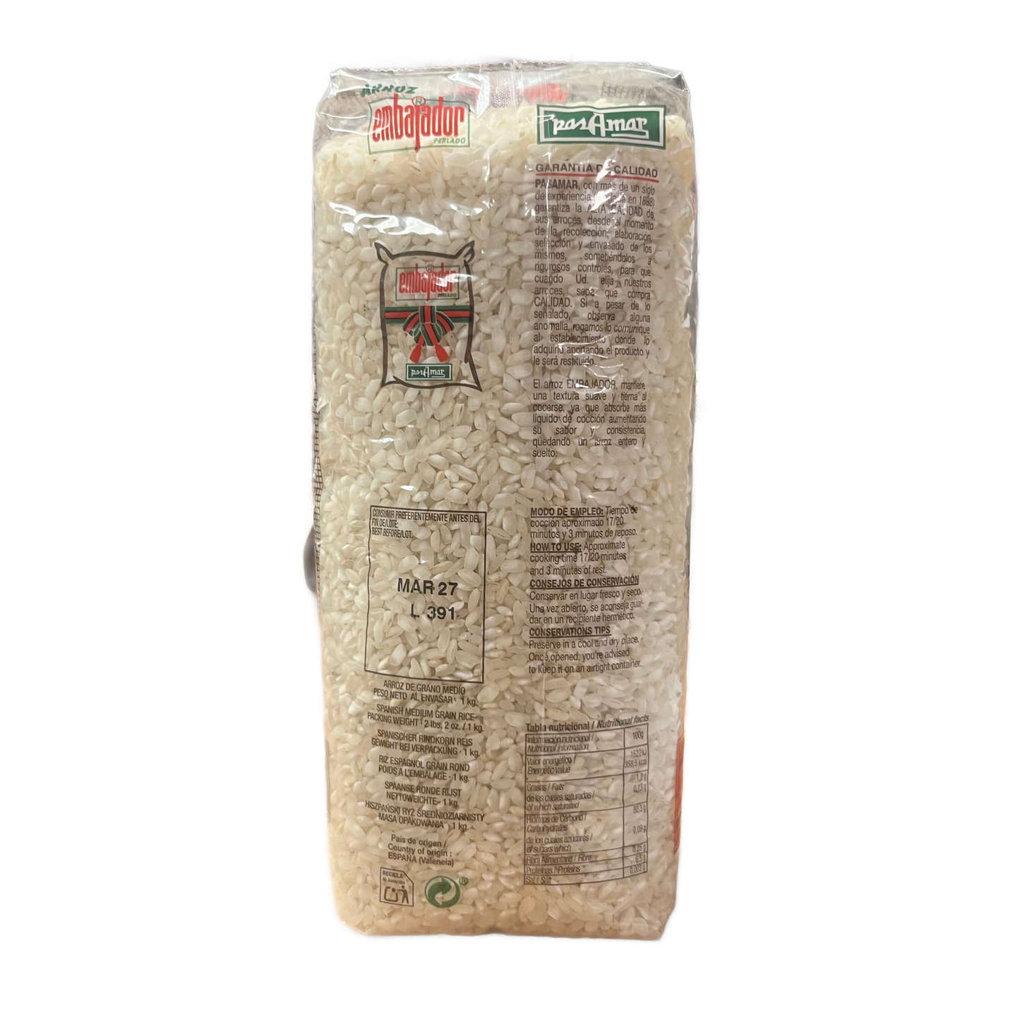 EMBAJADOR - ARROZ EXTRA - 1kg