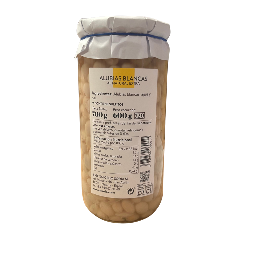 EL NAVARRICO - ALUBIA BLANCA AL NATURAL - 1kg