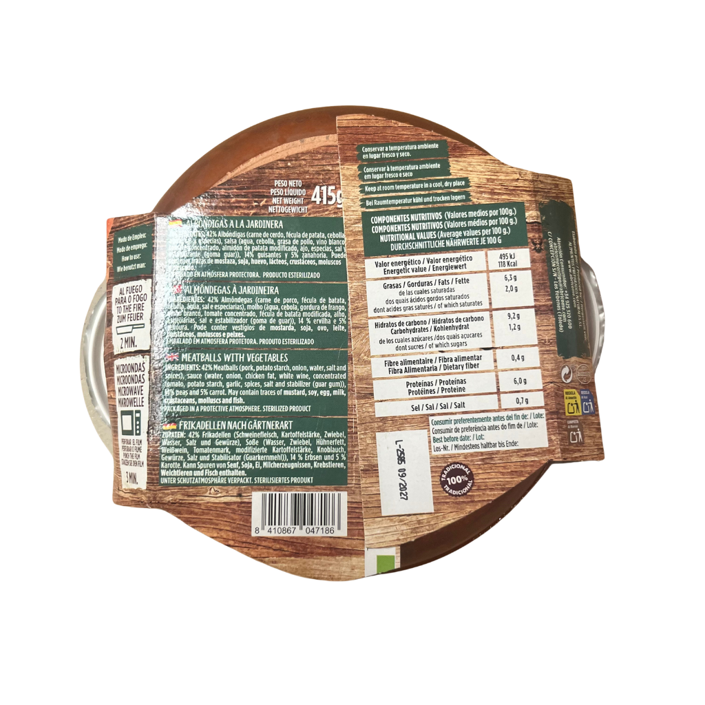 ABRICOME - ALBÓNDIGAS A LA JARDINERA CAZUELITAS - 415g