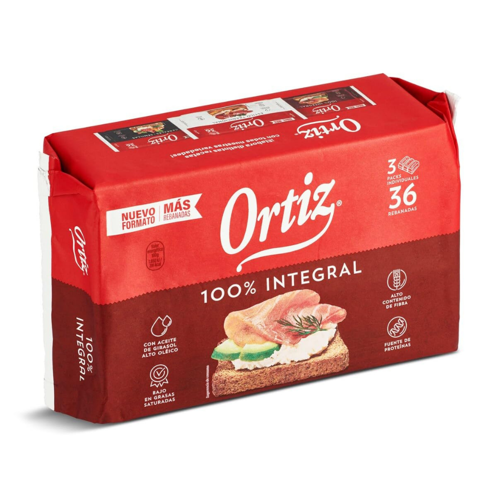 PAN ORTIZ INTEGRAL 36 REBANADAS
