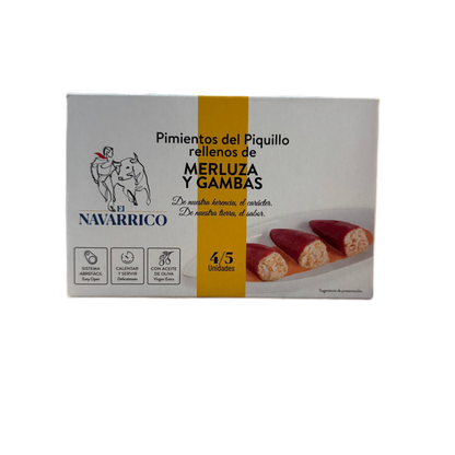 Pimientos del Piquillo Rellenos de Merluza y Gambas El Navarrico