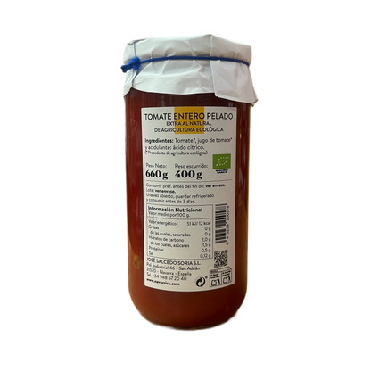 Tomate Entero Pelado El Navarrico (Tarro de Cristal)