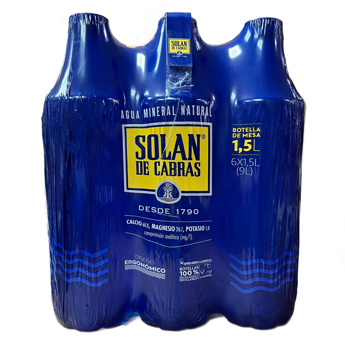 SOLÁN DE CABRAS – AGUA MINERAL NATURAL – PACK 6 BOTELLAS 1,5 L
