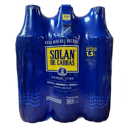 SOLÁN DE CABRAS – AGUA MINERAL NATURAL – PACK 6 BOTELLAS 1,5 L