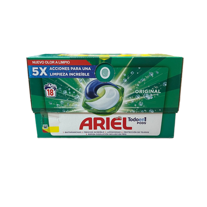 ARIEL - DETERGENTE CAPSULAS - 18 UNIDADES
