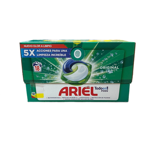 ARIEL - DETERGENTE CAPSULAS - 18 UNIDADES