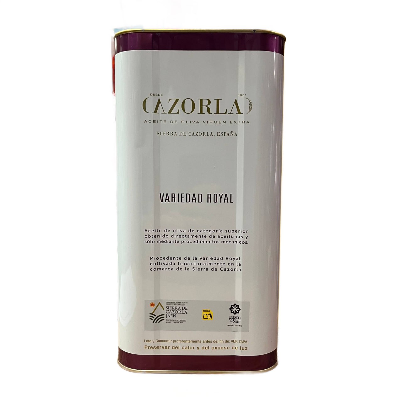 CAZORLA - ACEITE DE OLIVA VIRGEN EXTRA ROYAL - 5L (LATA)
