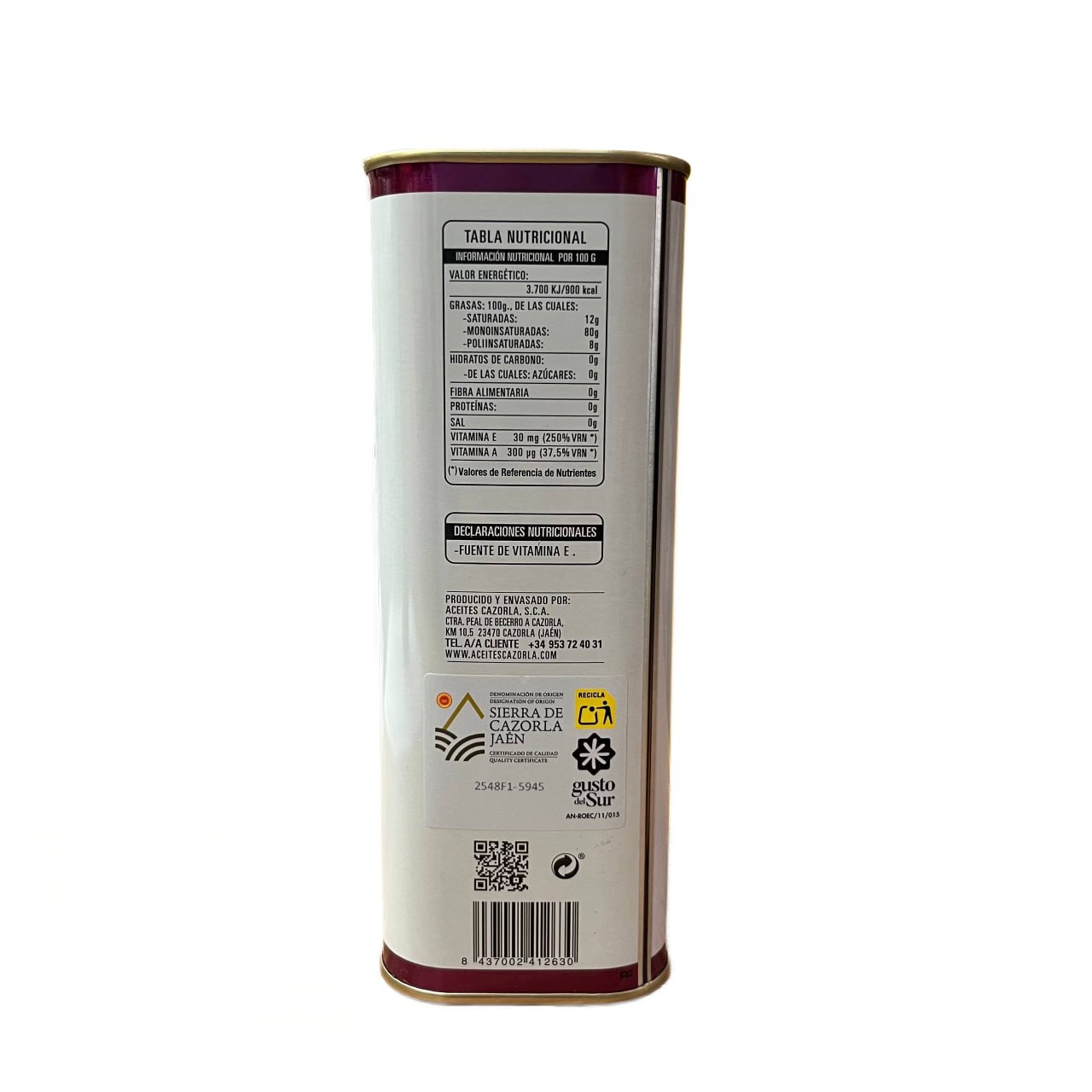CAZORLA - ACEITE DE OLIVA VIRGEN EXTRA ROYAL - 1L (LATA)