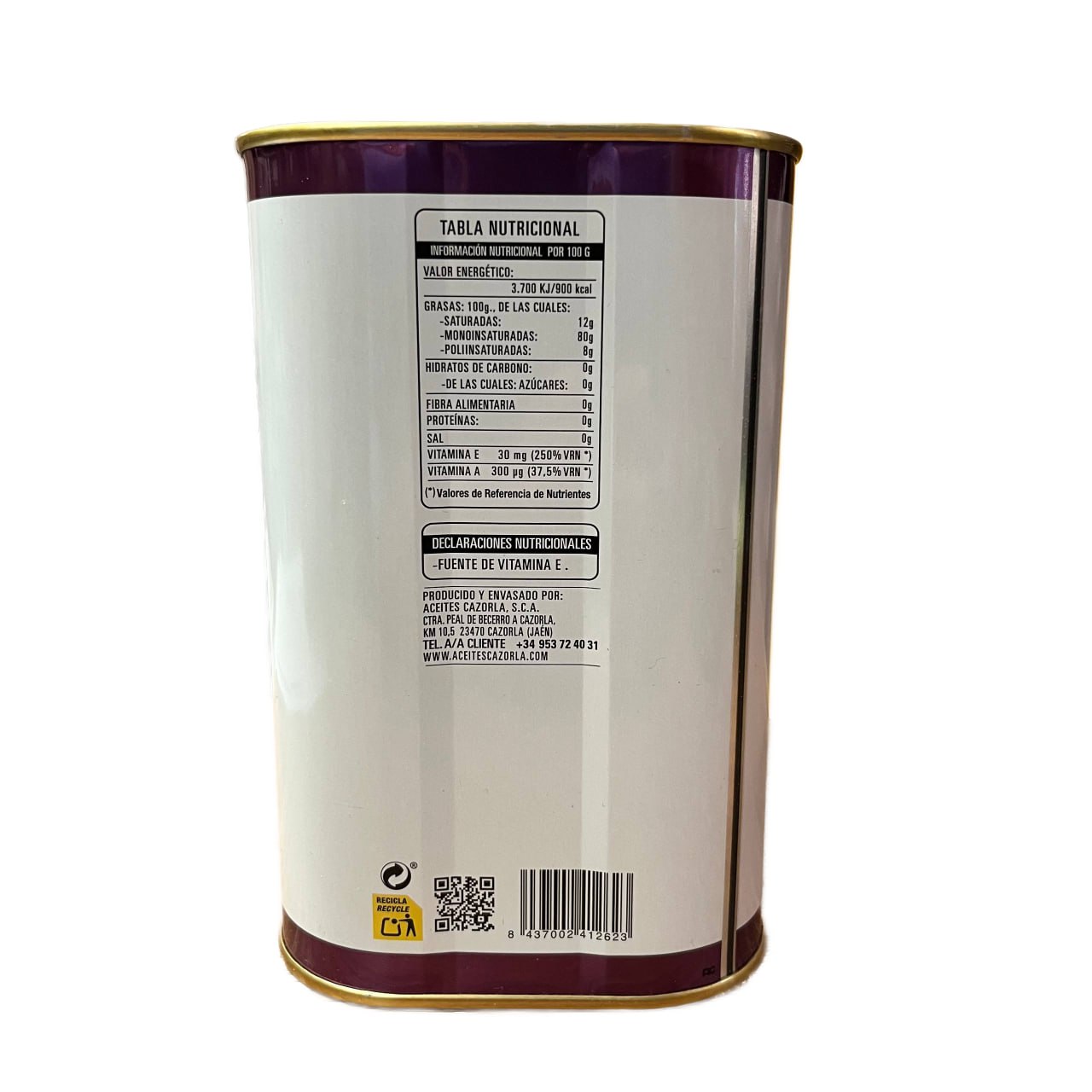 CAZORLA - ACEITE DE OLIVA VIRGEN EXTRA ROYAL - 2,5L (LATA)