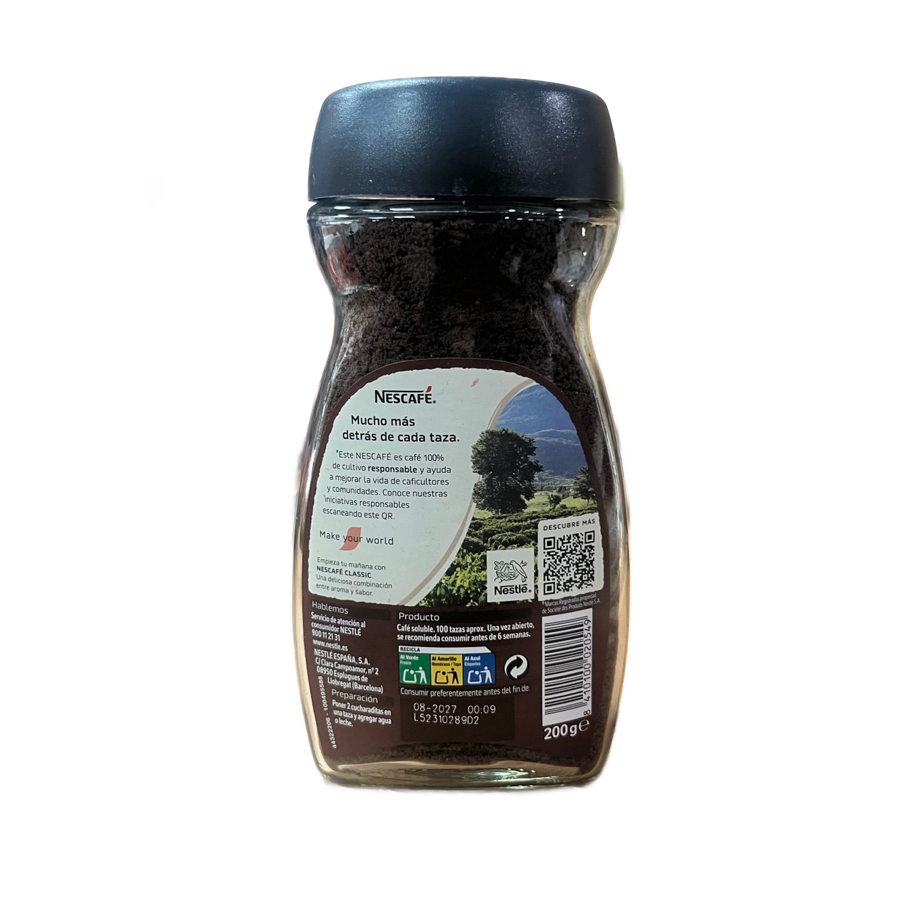 NESCAFÉ - CAFÉ SOLUBLE CLÁSICO GRANULADO NATURAL - 200g