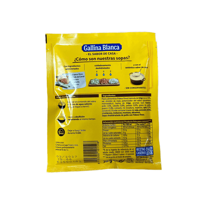 GALLINA BLANCA - SOPA DE POLLO CON FIDEOS FINOS - 72g (4 RACIONES)