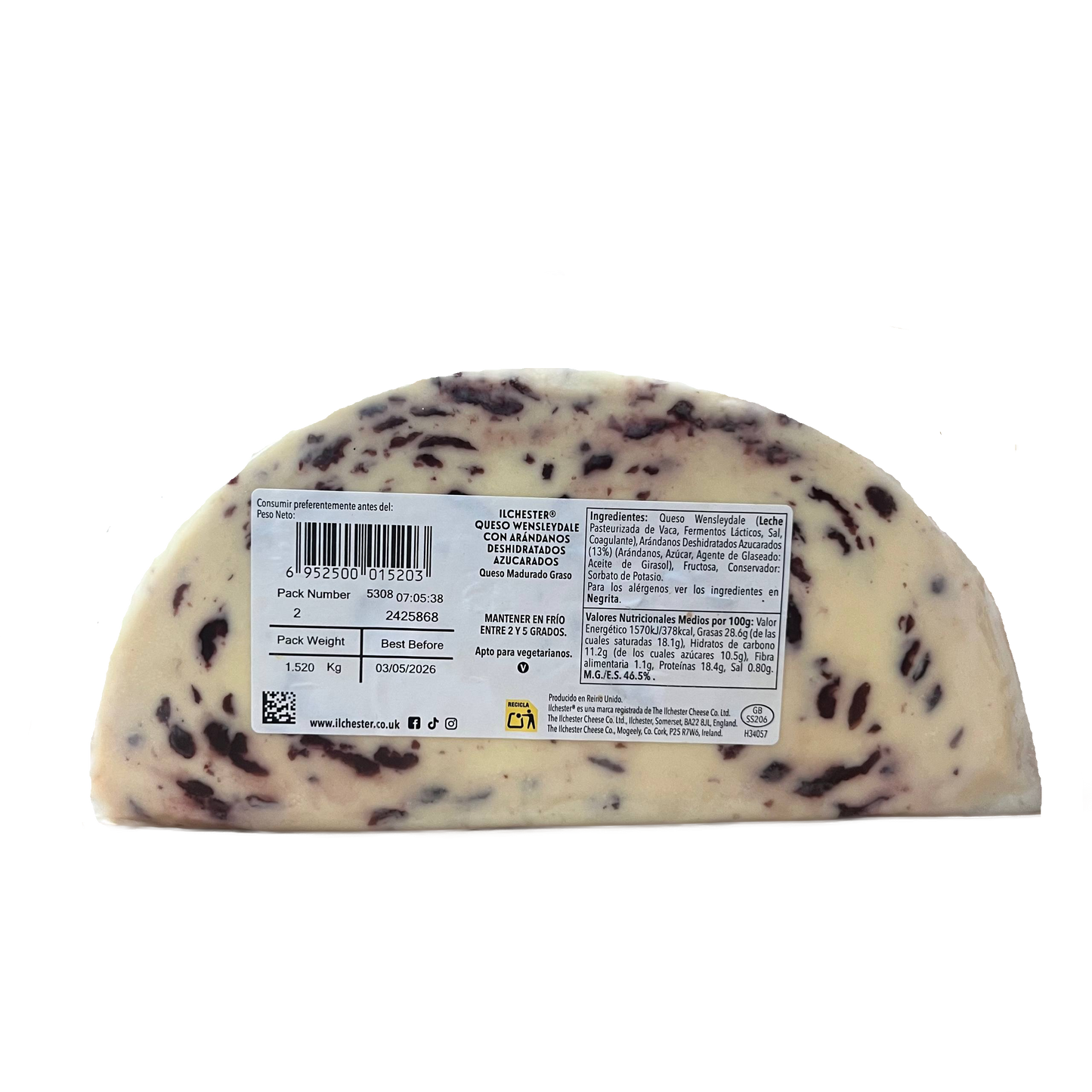 ILCHESTER - QUESO WENSLEYDALE CON ARÁNDANOS