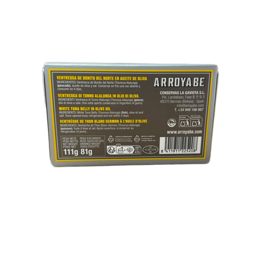 Ventresca de Bonito del Norte en Aceite de Oliva Arroyabe 111 g