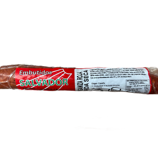 EMBUTIDOS SALVADOR - LONGANIZA ROJA GORDA SECA - 300g