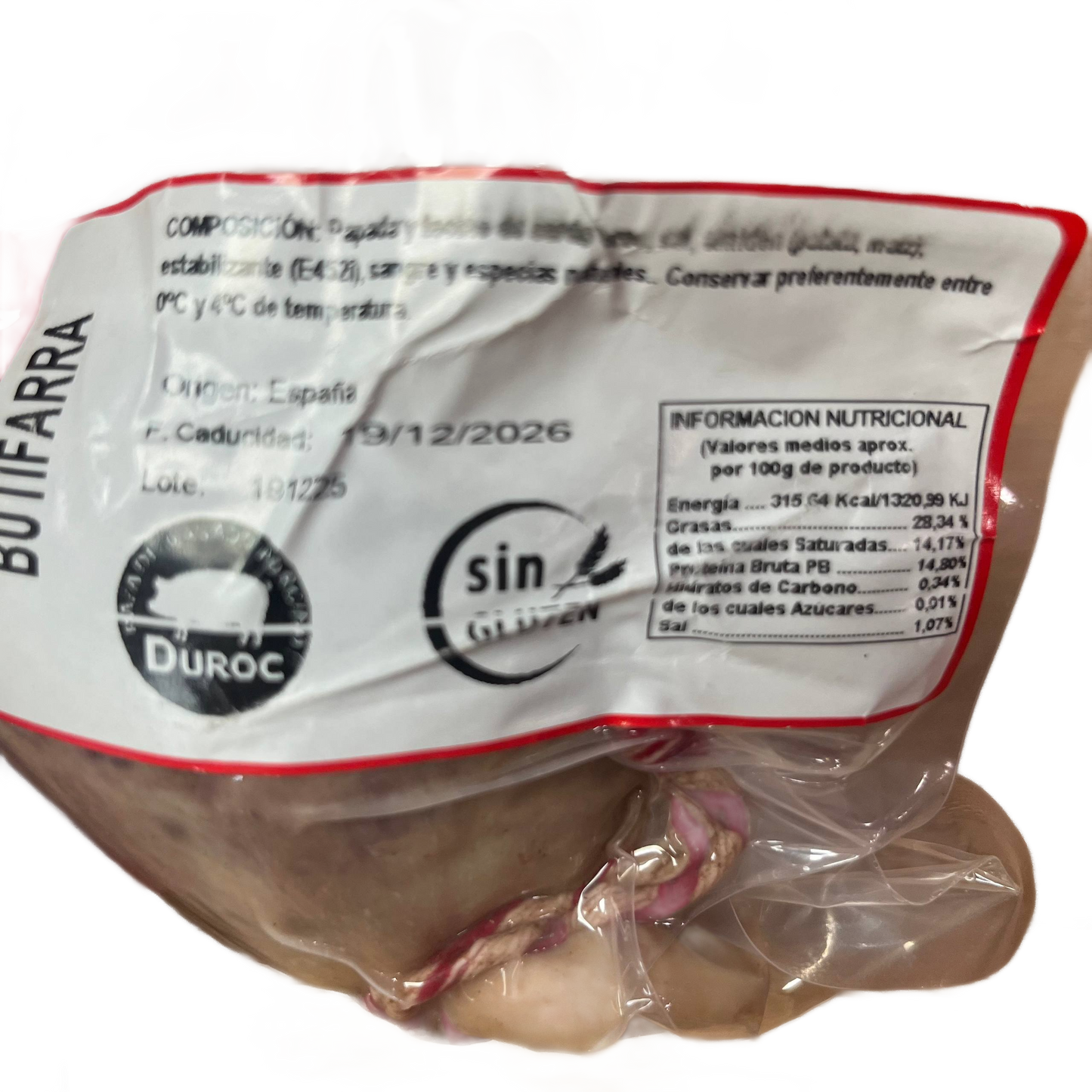 EMBUTIDOS SALVADOR - BUTIFARRA BLANCA - 300g