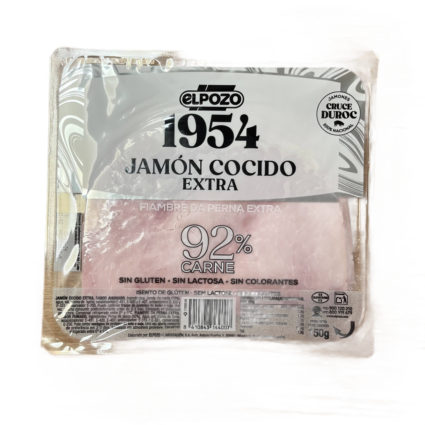 EL POZO 1954 - EMBUTIDO JAMÓN COCIDO EXTRA DUROC - 150g